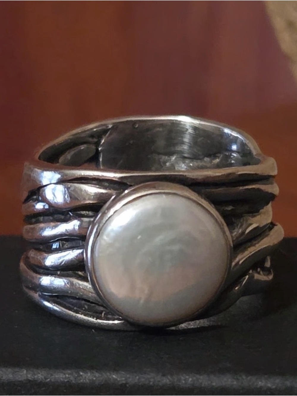 Silpada .925 Sterling “Mermaid” Coin pearl ring sz 6